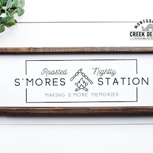 Smores Station SVG, Camping SVG, Summer Svg, Sinal de cabine, Arquivo de corte de fogueira, Smores svg, Happy Camper,