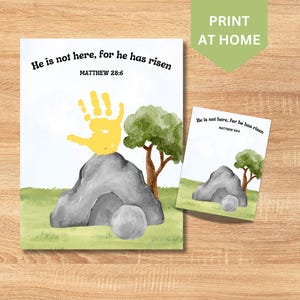 PRINTABLE - He Is Risen Easter Kids DIY Craft, Sunday School Activity, Empty Tomb, Toddler Christian Easter Craft, Resurrection Craft