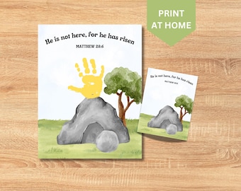 PRINTABLE - He Is Risen Easter Kids DIY Craft, Sunday School Activity, Empty Tomb, Toddler Christian Easter Craft, Resurrection Craft
