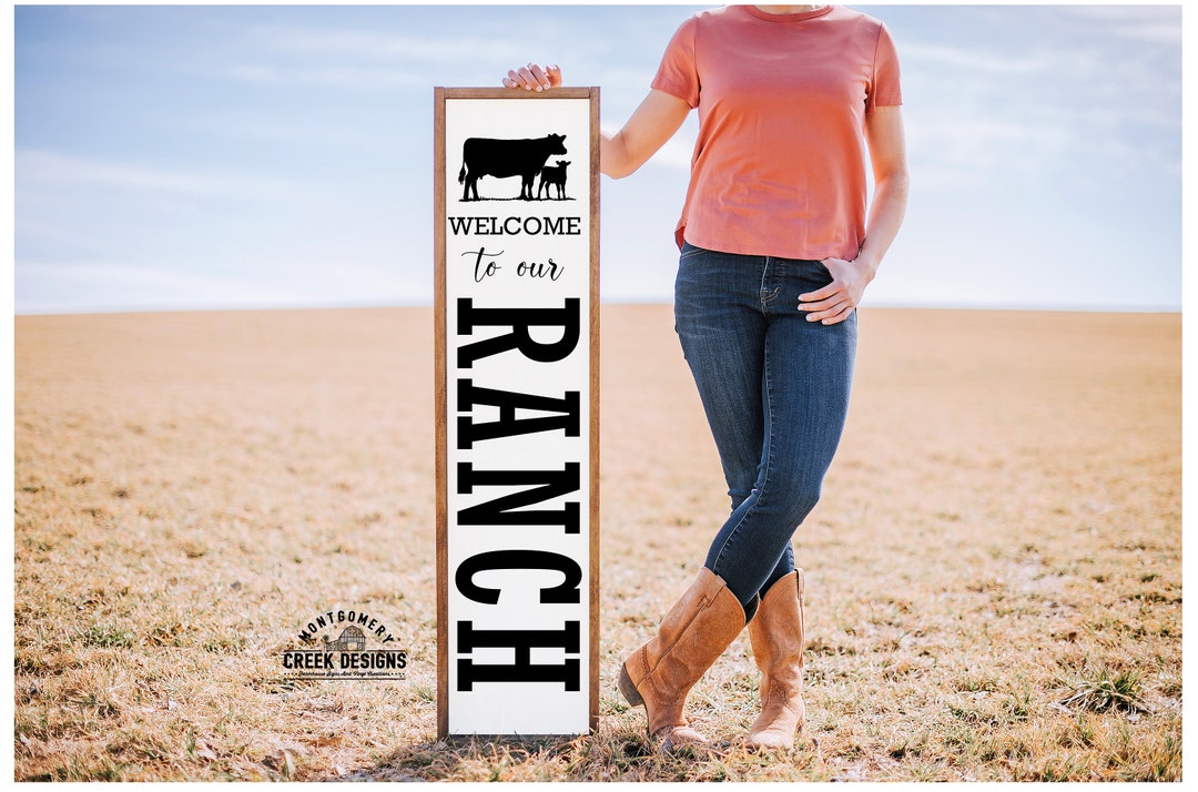 Pink Ranch Sign Svg Welcome to Our Ranch Svg, Farm Cut Files, Farmhouse Svg, Cricut, Porch ...