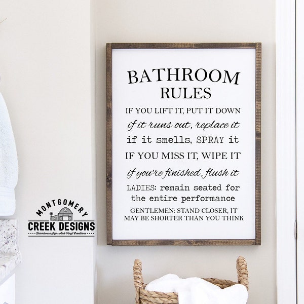 Bathroom SVG, Bathroom rules SVG, funny bathroom svg,  Bathroom sign SVG, Master Bath Svg