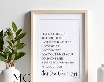 And Love Like Crazy SVG PNG | Farmhouse Quote Wall Art Printable | Christian Rustic Home Decor | Inspirational Country Saying
