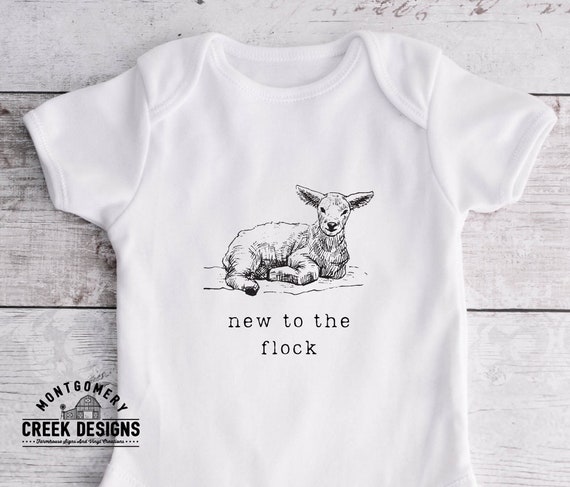 New to the Flock png, Funny Sheep Png, Onesie Png, Farm Baby Png, Sheep Png, Lamb Sublimation File