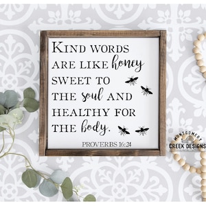 Las palabras amables son como miel SVG, christian svg, bible verse svg, sign svgs, silhouette svgs, farmhouse, svgs for signs, scripture, christian