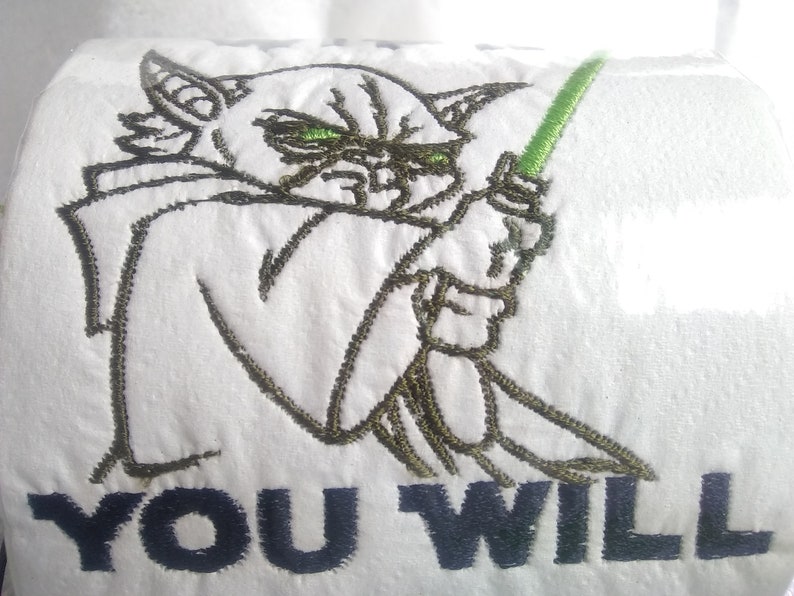 Yoda Embroidered Toilet Paper Star Wars Fan Best Gift Wipe you will Gag 2020 Love TP Spiritual Spirit Galaxy Shit Novelty Awakening PARTY YO