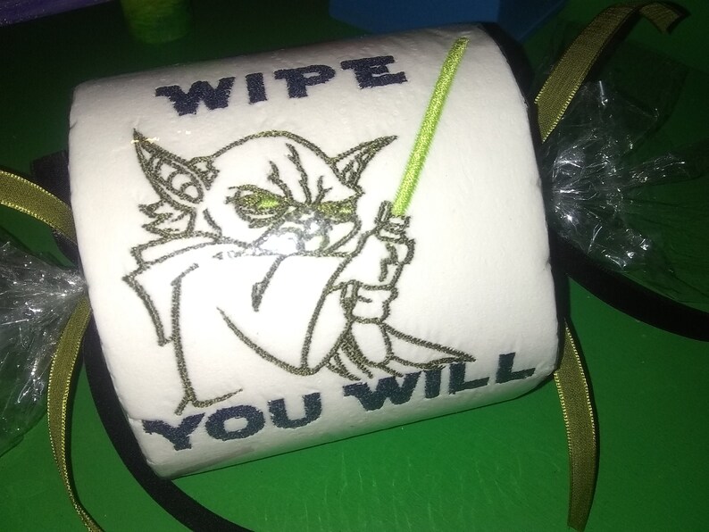 Yoda Embroidered Toilet Paper Star Wars Fan Best Gift Wipe you will Gag 2020 Love TP Spiritual Spirit Galaxy Shit Novelty Awakening PARTY YO