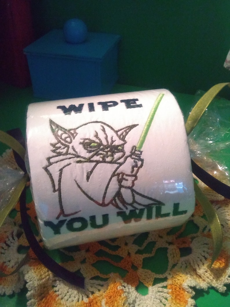 Yoda Embroidered Toilet Paper Star Wars Fan Best Gift Wipe you will Gag 2020 Love TP Spiritual Spirit Galaxy Shit Novelty Awakening PARTY YO