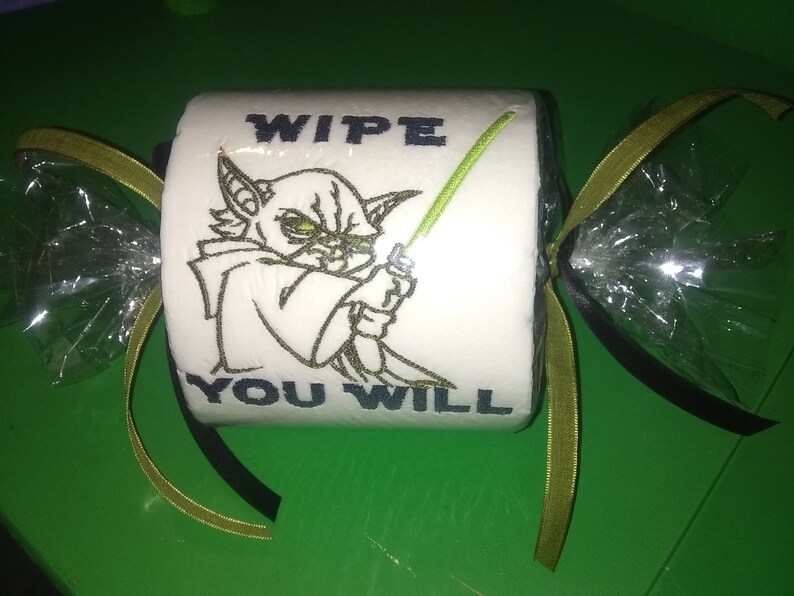 Yoda Embroidered Toilet Paper Star Wars Fan Best Gift wipe you will Yoda Gag Present The Great Awakening Love TP Spirit Galaxy Novelty Shit