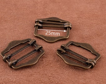 Antique Belt Buckle 8pcs 25mm28mm Adjuster Buckle Tri Bar Buckles Strap Buckle Adjuster Fastener Webbing Notion Handbag Handware