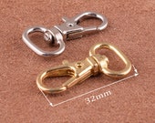 8 Pcs- Silver Gold 32 17 13 mm Zinc Alloy Swivel hook Dog Clasp Lobster Clasp are perfect accessories for DIY leather and cotton handbags
