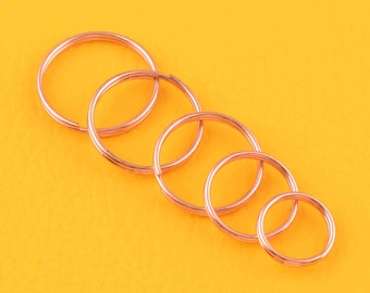 100 PCS small Gold Key Rings,split ring key chain Key ring Hook Loop double loop ring for Key Chainskey fobdiy making
