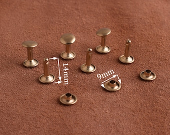 50sets8*9mm hexagon metal Rivet for Leather craft,rose gold Rivets Conchos,Medium Compression Rivets Metal Screw Rivets DIY Jewelry Making