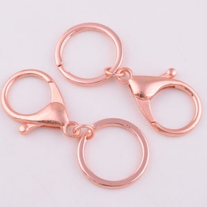 Swivel Clasps 15pcs Key Chain Rings with Large Lobster Clasp,rose gold Snap Clip Hook,start swivel clasps keychain ring charm for bag/purse
