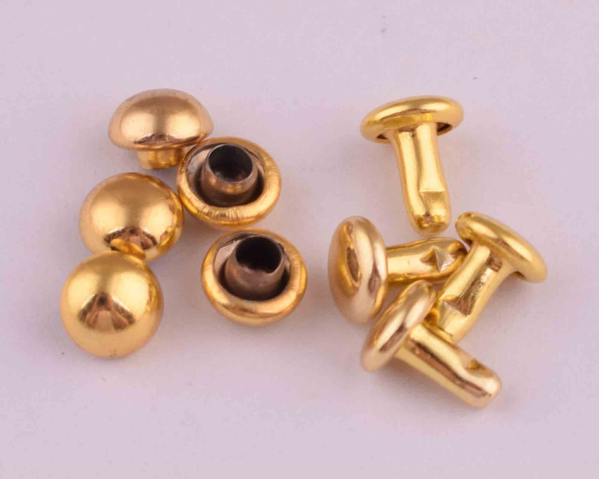 Gold Rivets Rapid Rivets Double Cap Rivets 5*5*6mm Mini Round Rivet ...