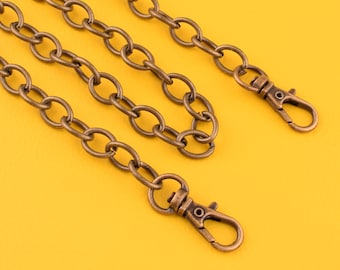 Bronze Remplacement Chain Shoulder Strap Metal link Clasp Purse Chain bag chains replacement,4.3 ft Bag Handle Chain for bag/purse/diy making