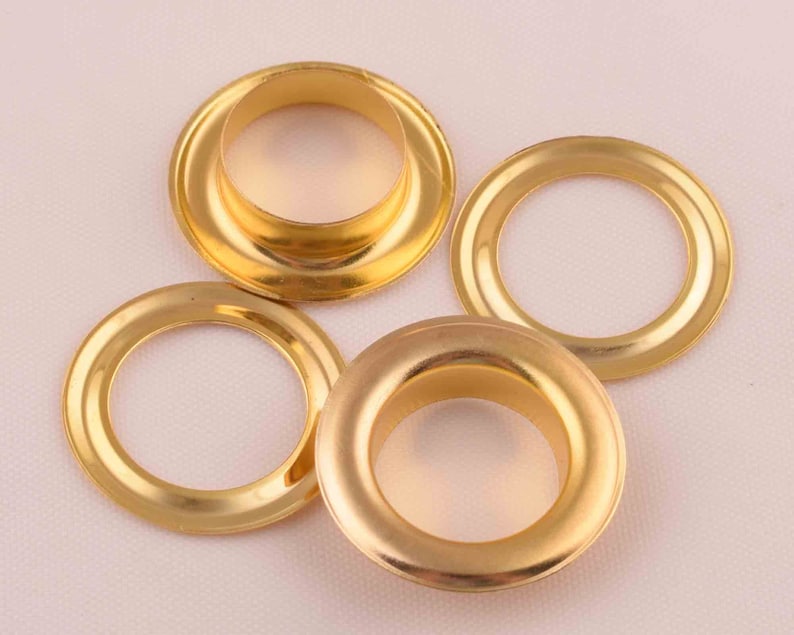 30pcs gold Round Eyelets Hole Grommets 18mm Metal Eyelets large Eyelet with Washer Brass Grommet Eyelet for purseclothesDIY leather craft