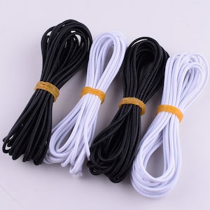 Round Elastic Trim Stretch Bungee String,Elastic Cord Nylon rivestito 2mm Stretch Elastic Thread Round Drawstring Per Cucire Loops Strap Crafts