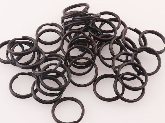 100 PCS Black Key Rings,metal Split Rings Key Rings Keychain, for Key  Holders,diy Making,circle Connectors Jump Rings O Ring Loop 