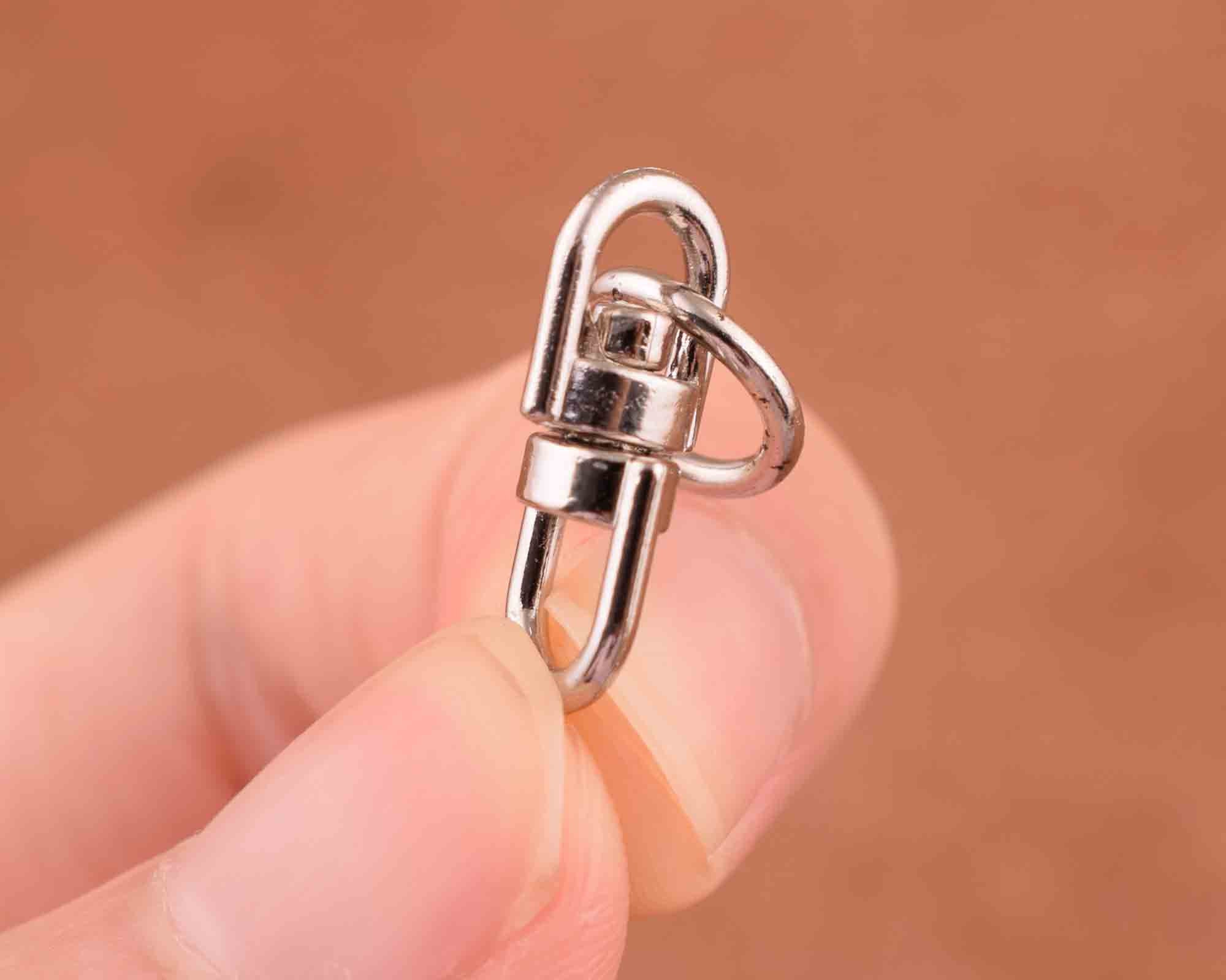 100pcs Swivel Ring Silver Connectors Bulk Swivel Joint Charm Link