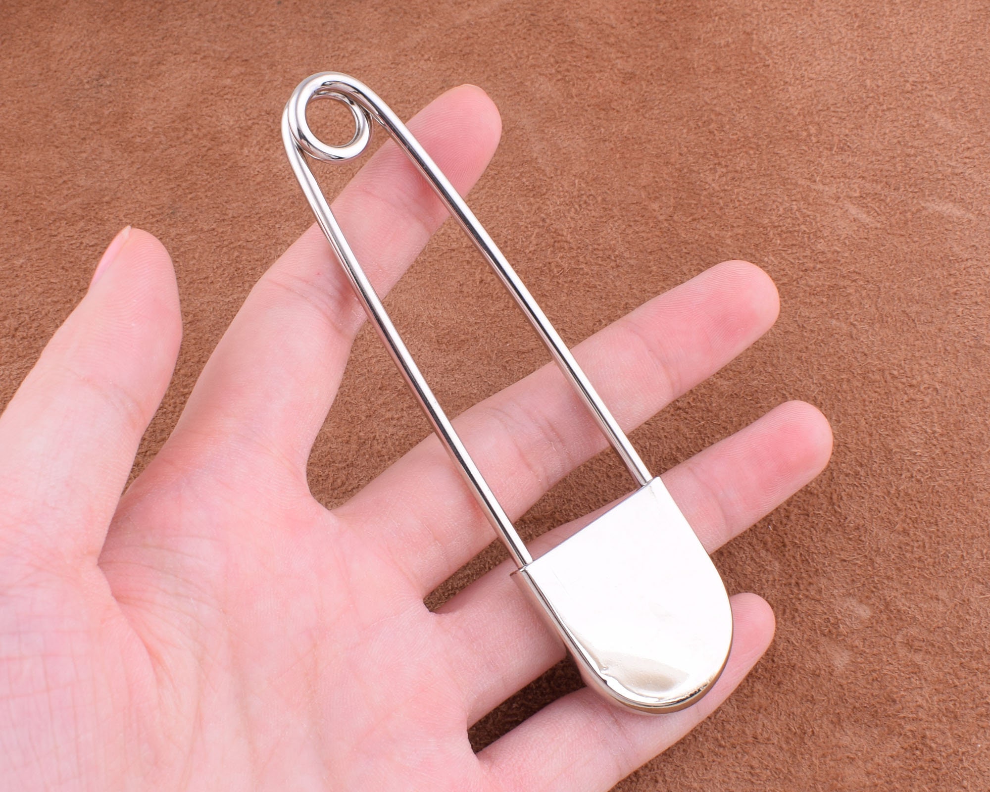 シルバー安全ピン キルトピン ブローチ、ブローチピンバック安全ピン