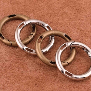 Zinc alloy Circle Metal hook Carabiner Hook Spring Snap Round Keychain 22 mm Spring Gate O Ring Openable Key ring 10 pcs