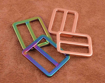 10 pieces,25mm Iridescent Rainbow welded square slider buckle rose gold Metal Slide Buckle for bags/purse strap/shoes/clothes