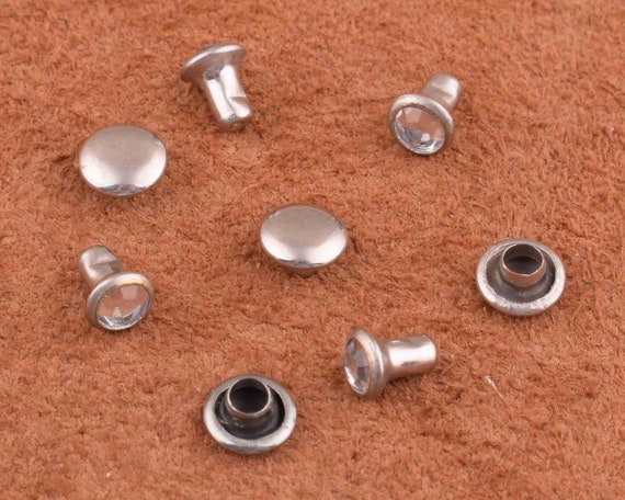 Crystal Rivets for Garments Leather Rapid Rivets,fabric Silver Speedy Rivet,rhinestone  Snap Rivets Fasteners for Clothing Double Cap Rivets 