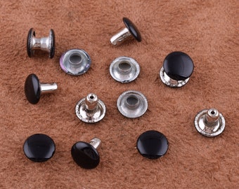 Paquete De 100 Remaches Rápidos De Doble Tapa - 9 Mm Níquel, Hechos En Italia