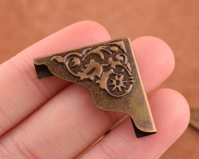 Set of 4 Decorative Book Corners25mm Bronze Etsy