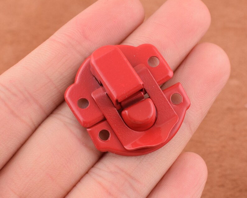 24 Sets Red Small Box Lock Catch Latches Iron Buckle Ruler Etsy