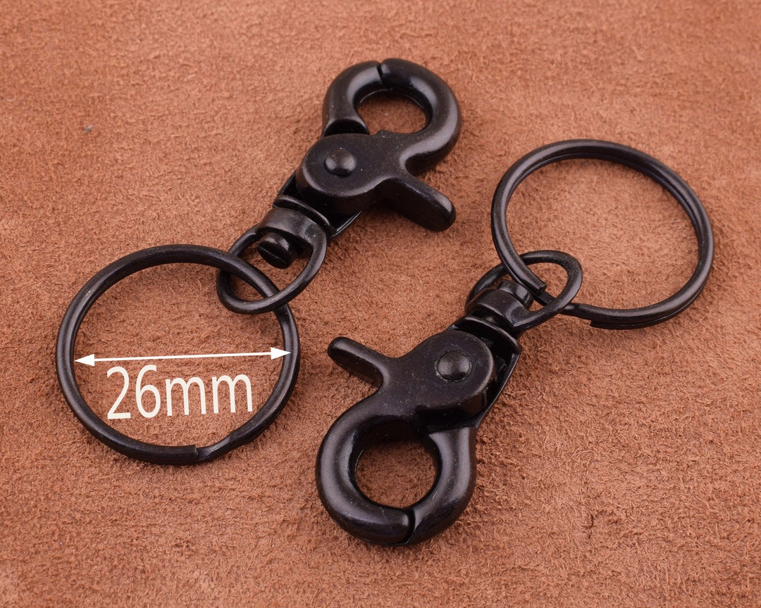 4pcs,swivel Snap Key Chain,black Lobster Swivel Clasps With Ring,key