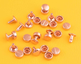 Decorative rivets,rose gold Metal rivets, 50set Rivets and studs, 8*9mm Leather rivet,Round rivet for leather/bag/purse/shoes/clothes