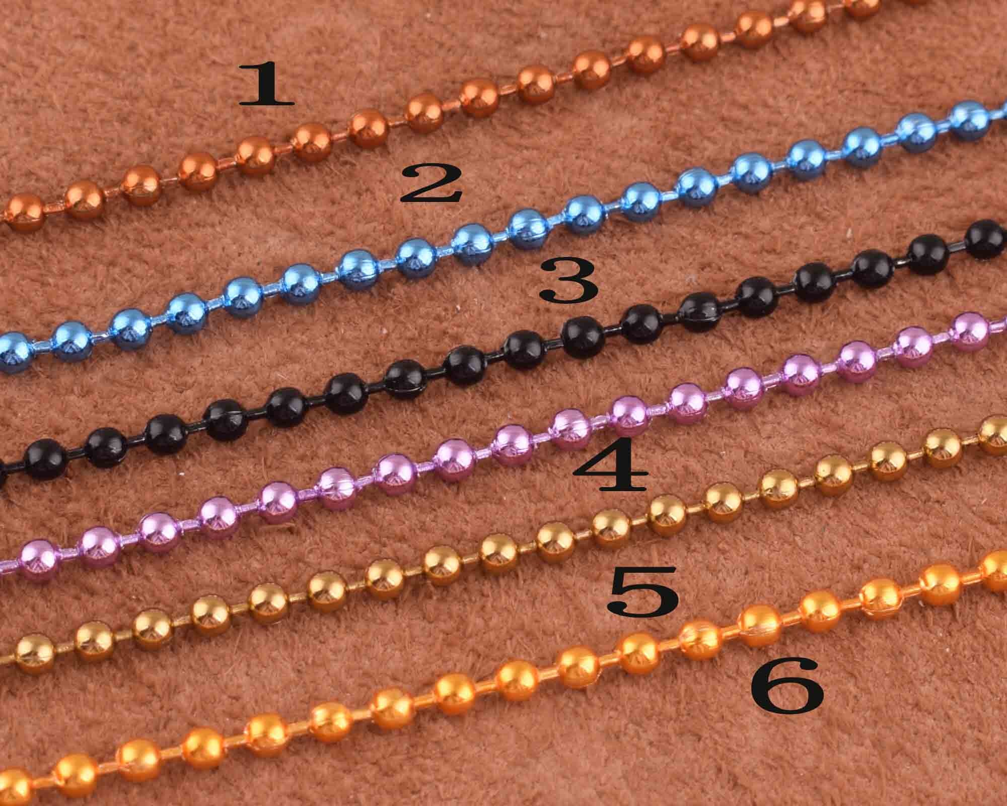 10pcs Ball Chains Over 6 Colors Ball Chain Necklaces,keychain 15cm Ball ...