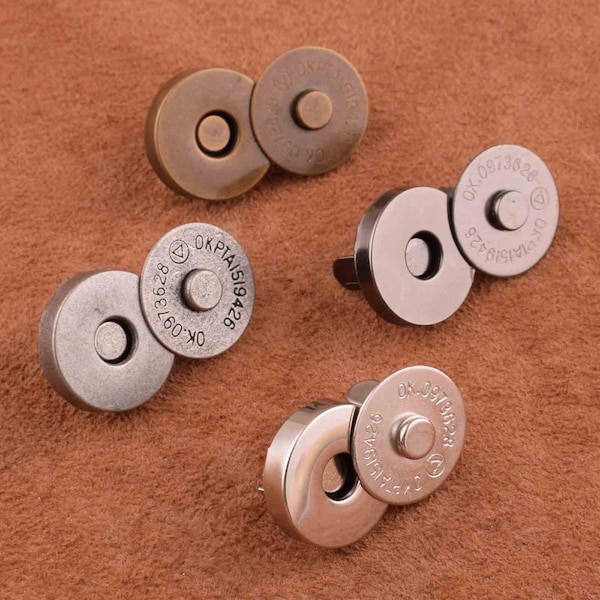 Round Double Rivet Magnetic Snap boutons Fermeture Fastener Button Purse Clasp Bag Sewing 18mm Magnetic snap buttons for bag/purse/handmade Round Double Rivet Magnetic Snap buttons Closure Fastener Button Purse Clasp Bag Sewing 18mm Magnetic snap buttons for bag/purse/handmade