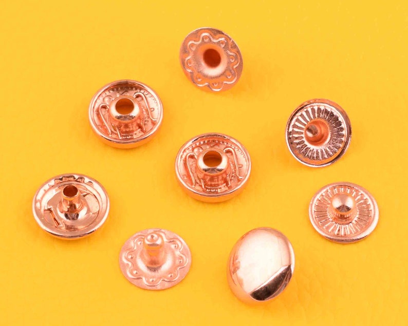 Rose Gold Snap Buttonspress Stud10mm Snaps Popperround - Etsy