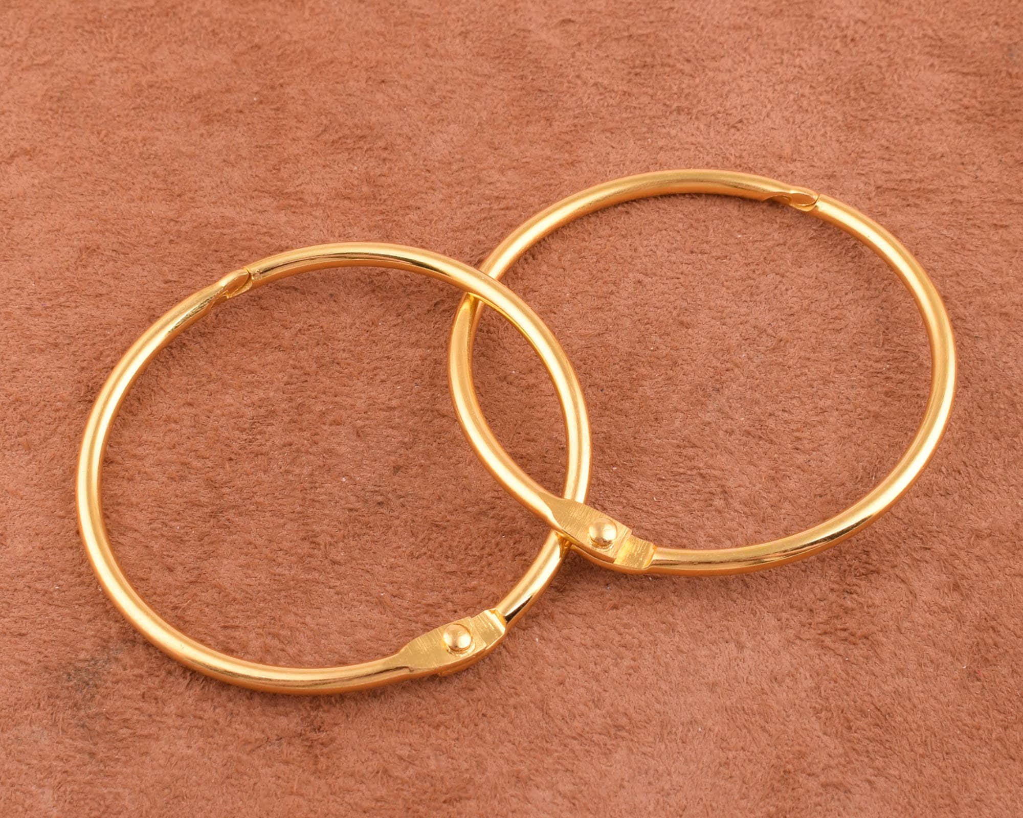 Round Ring Book Binder Gold Loose Leaf Notebook 2 Inch Hinged Rings ...