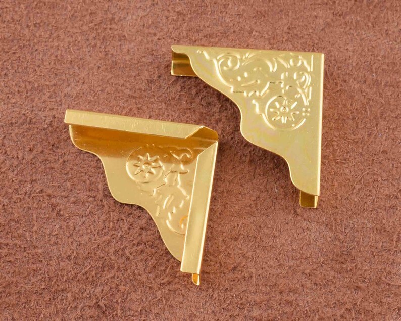 Gold metal protection corners 1 inch Decorative Book Etsy