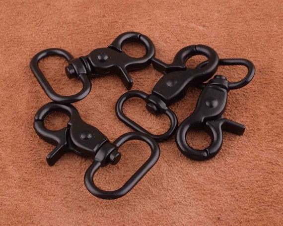 Black Swivel Clasp-wholesale Lobster Claw Key Chain Supplies 6pcs