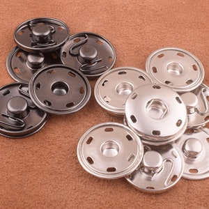 Silver/black Snap button -10sets 28mm-Clothing button coat snap button sewing fastener purse snap fastener leather craft