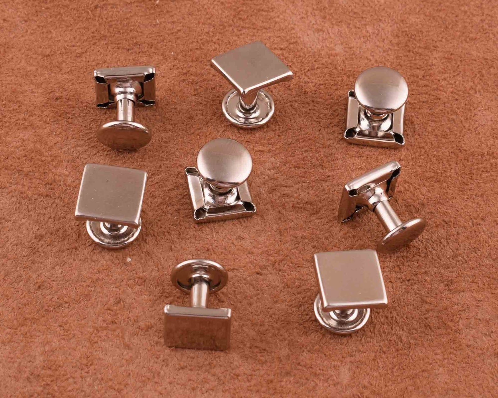 500 stuks zilveren klinknagels, studs, vierkante klinknagels, metaal