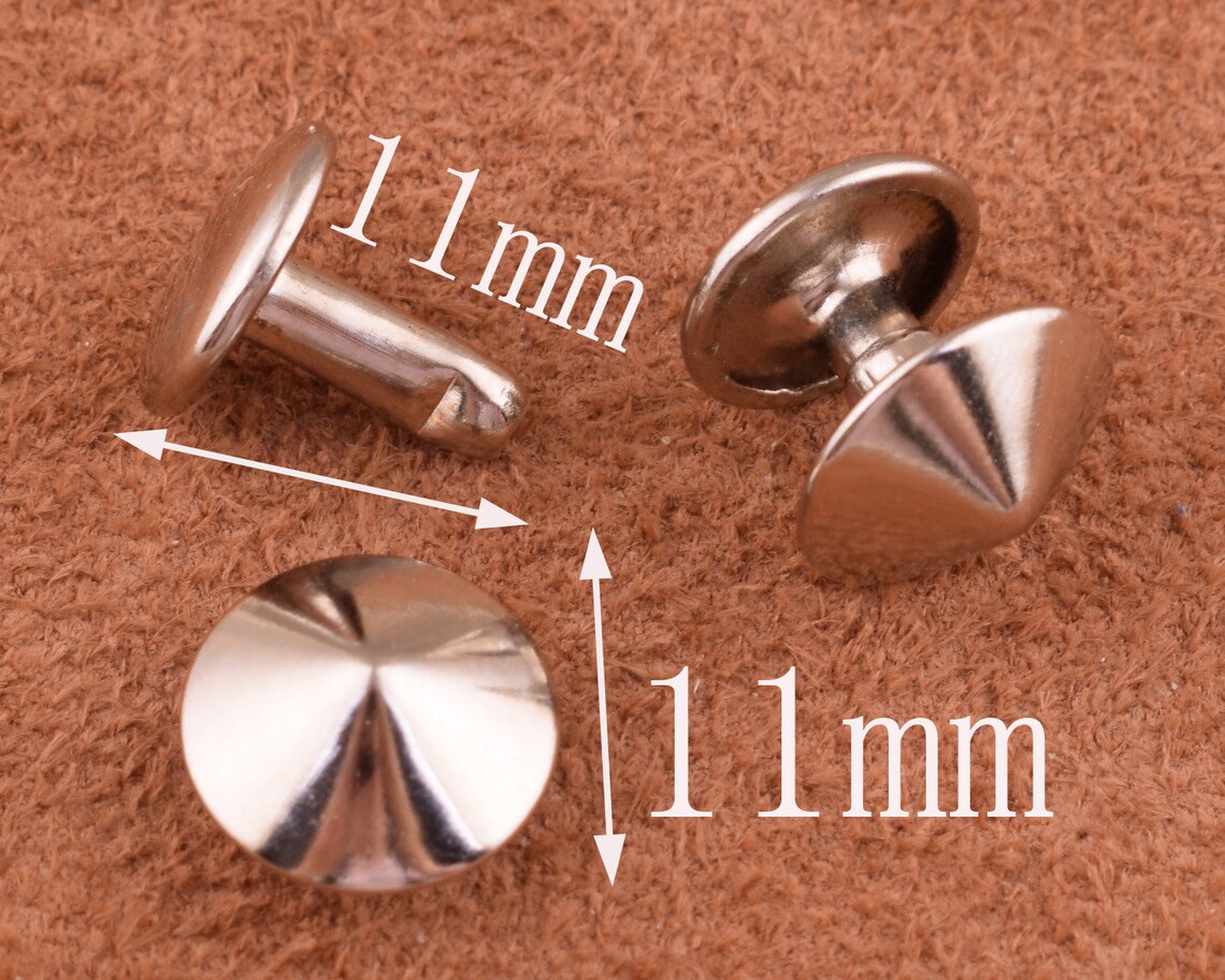 Silver Double Cap Rivets Five Kinds of Size Stud Rapid Rivets Leather ...