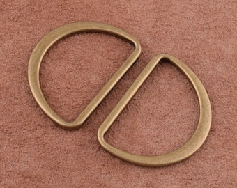 Flat D Ring D Buckle bronze D Loop Purse D Ring strap ring 35mm Webbing Purse Ring d ring belt high quality strap d ring for bag/purse
