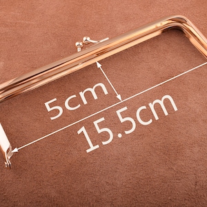 1Pcs 15.5*5cm light gold Brass Rectangle Bag Frame Clutch Kiss Clasp Bag Frame Purse Supplies Handbag Frame