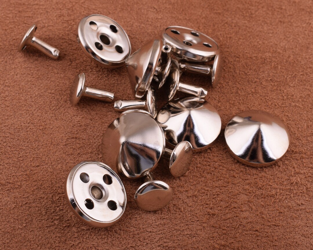 Silver Rivets Double Caped Rivets 15sets 18*12mm Rivets Metal Button ...