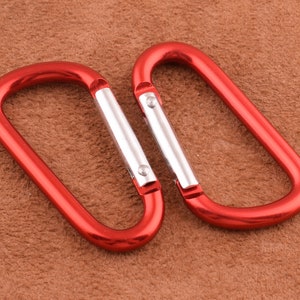 Carabiner Clip Push gate clip Carabiner Camp Snap hook 1.5 inch Carabiner keychain carabiner hook clasp spring D ring Screw Lock Key Chain