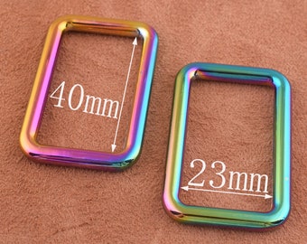 4pcs Belt Buckle Zinc Alloy rainbow Release Adjuster Buckle 40*23mm Tri Bar Buckles Adjuster Slider Buckle Handbag Handware for bag/shoes