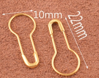 22*10mm Gold Safety Pin,sewing Safety Pins,decorative pins ,Garment Pins,Kilt Pin,brooch pins,Locking Stitch Markers(1203)-200pcs