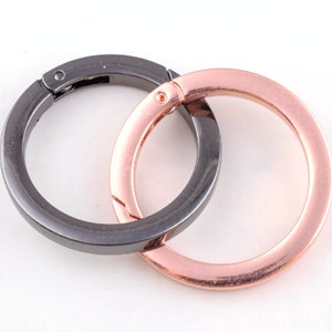 Alloy Metal Rose Gold Spring gate ring Gunmetal spring hook Flat O Rings for bag purse key diy making supplies 2 PCS
