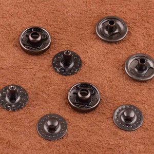 50 sets iron snap buttons metal Rivets black Snap Fasteners Press Stud Leather Craft Closure Fasteners 10*6mm For DIY/leather/purse/handbags