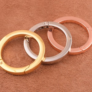 30 Moschettoni A Molla Rotondi | Gancio Per Borse, Zaini, Portachiavi - Oro E Argento - Foto 4